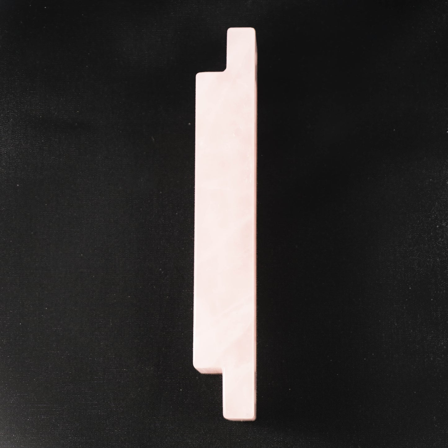 Pink Mezuzah Case- Carved Pink Quartz Stone- Gold